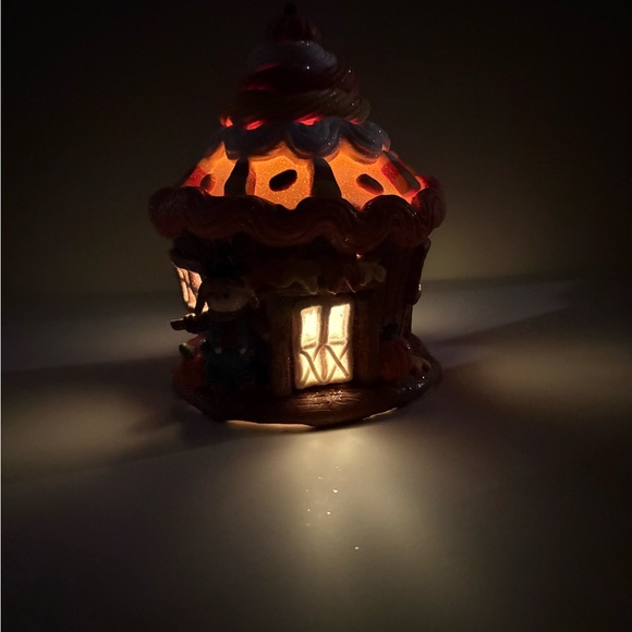 2 Pc Valerie Parr Hill Handmade Illuminated Fall Harvest Cupcake House Cottages - Picture 4 of 16
